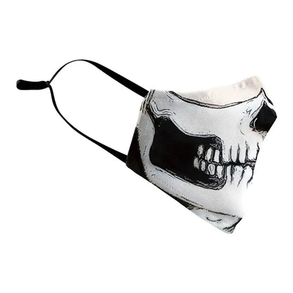 3D Printed Horror Skull Pattern Mask Ghost Zombie Half Face Masks Unisex Adjustable Party Mascara Halloween Carnival for Adult