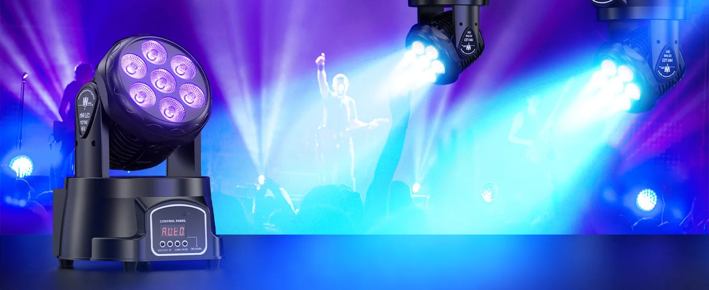 Yiflamefly 1/2/4Pcs 105W Beam Moving Head Lights 7x15W RGBW LED Stage Lights DMX512 Spot Lights For DJ Disco KTV Wedding Party