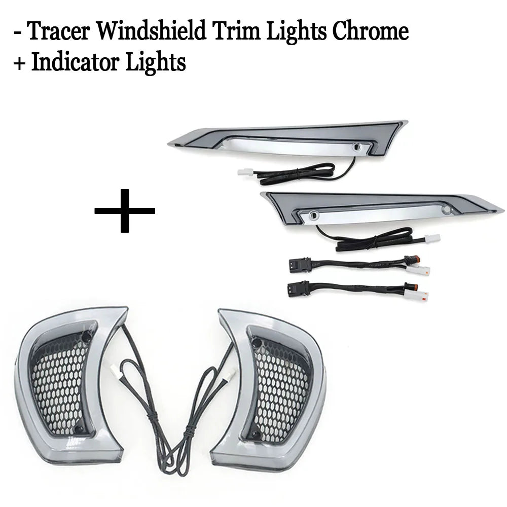 For Harley Road Glides 2015-UP Motorcycle Decorative Lights Windscreen Led Trim Lights Windshield Running Turn Signal Lamps