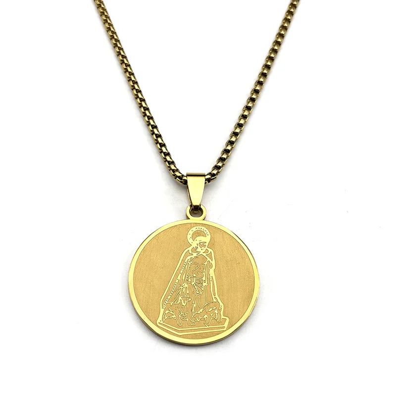 Christian God Jesus Medal Necklace for Women Men Stainless Steel Gold Silver Color Holy Pray Chain Jewelry colar masculino