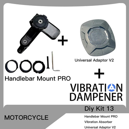 Motorcycle Handlebar Stem Fork Mount Holder Phone Mount Vibration Dampener MAG Universal Adaptors Wireless Charger Mirror Brake
