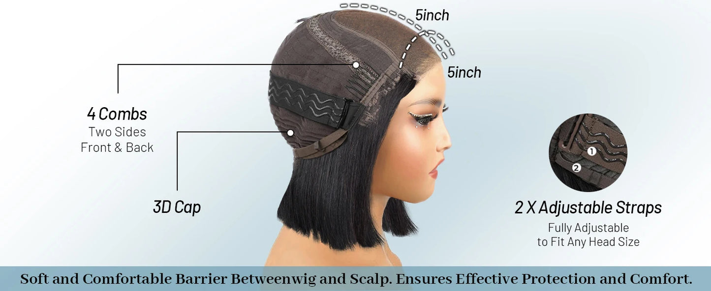 200Density Straight Short Bob 5x5 HD Lace Front Human Hair Wigs 4x4 Lace Closure Wig Brazilian Black Wig For Women Cheap On Sale