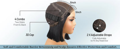 200Density Straight Short Bob 5x5 HD Lace Front Human Hair Wigs 4x4 Lace Closure Wig Brazilian Black Wig For Women Cheap On Sale