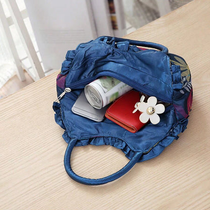 New women's handbag pure color lace zipper handbag mom bag large capacity mobile phone change purse storage bag