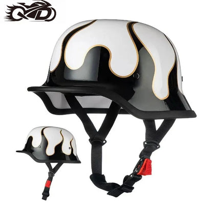 DOT Approved Motorcycle Helmet ABS Material Retro Moto Helmet Capacete De Moto Half Helmet Equipment German Tactical Vintage