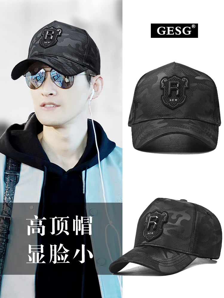 Hip hop Baseball Cap R Logo Camouflage Hat Men's and Women's Summer Sun Hat Adjustable Hiking hat Hip Hop Trucker hat