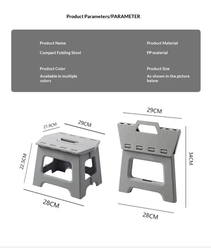 Folding stool, portable outdoor bench, low plastic, easy to carry, suitable for street vending, thickened stool, small household