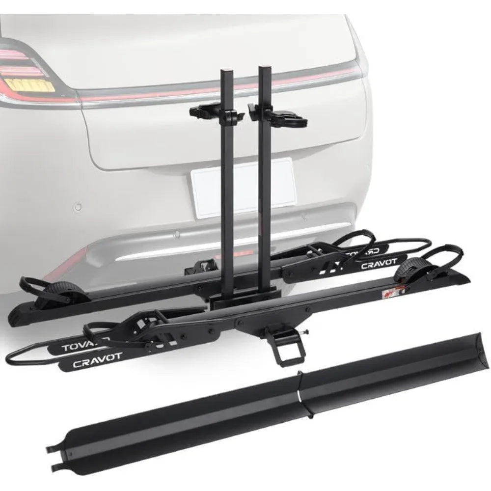 CyberRack E2 Plus EBike Rack with Ramp, 3Positions Foldable, 200 lbs Capacity Heavy Bike Rack Carrier for 2 E-Bike