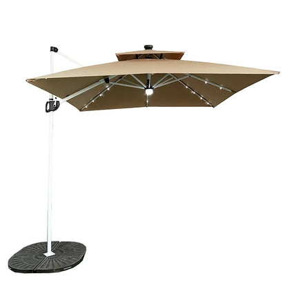 Uplion Modern Large 3M*3M  8ribs with LED Mini Roma Umbrella Double Roof Patio Umbrella Garden  Cantilever Parasol