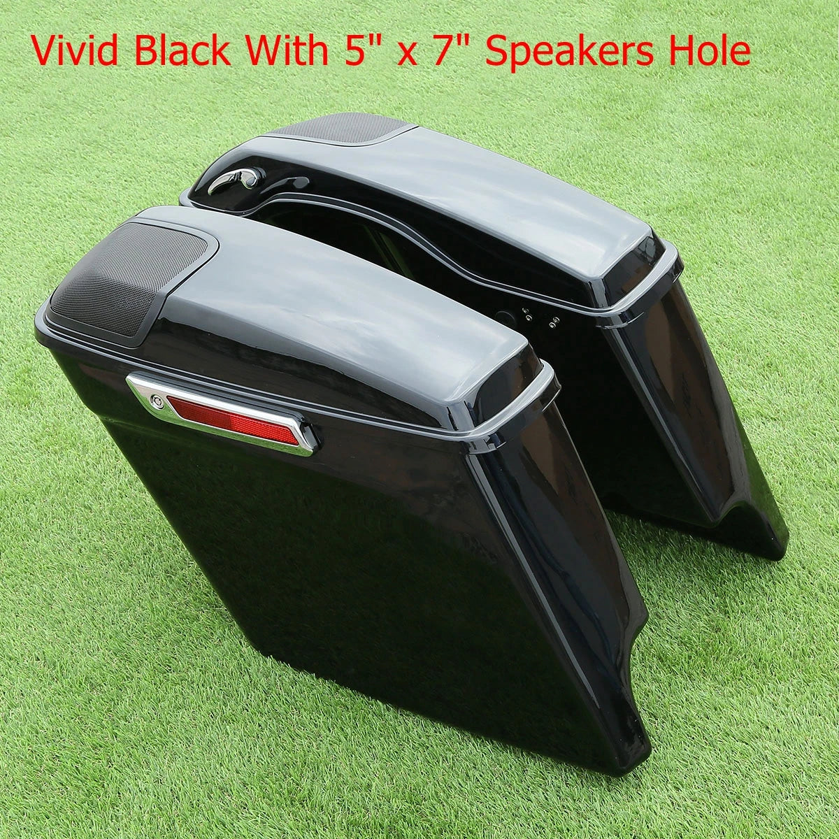 Motorcycle 5" Stretched Extended Saddlebags Saddle Bags For Harley Touring Road King Road Glide Street Glide 2014-2024