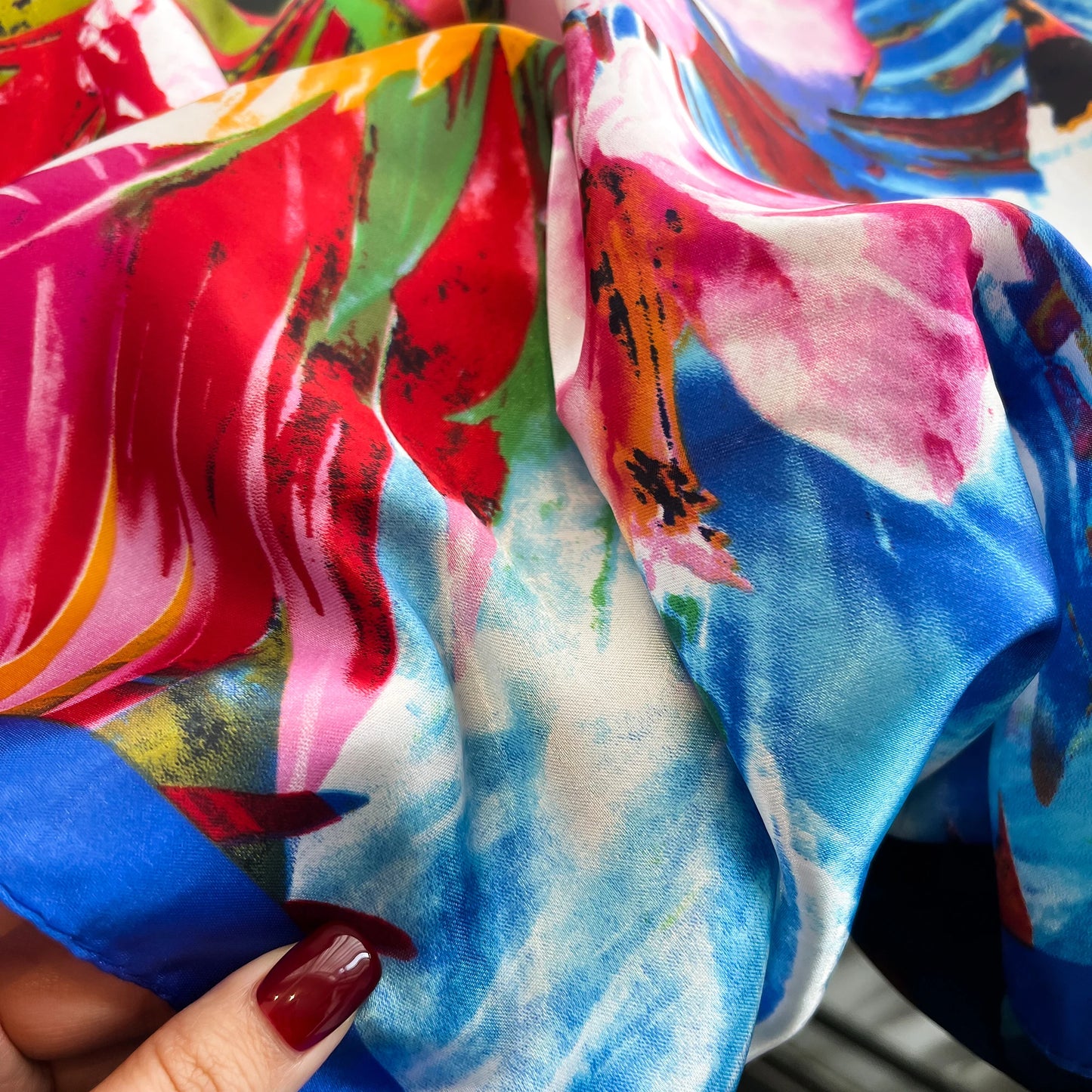 Luxury Silk Hair Square Scarf Women Satin Neck Tie Hand Wrist Foulard Summer Print Shawl Wraps Head Kerchief Hijab Bandana New