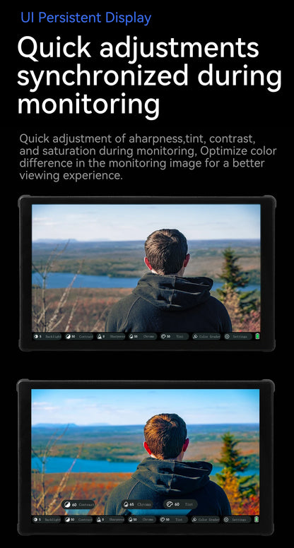 PortKeys LH5C -5.4 Inch On-Camera Monitor with Wired Camera Control/Focus Tracking Frame, 4K 360 Degree Color -Adjustment