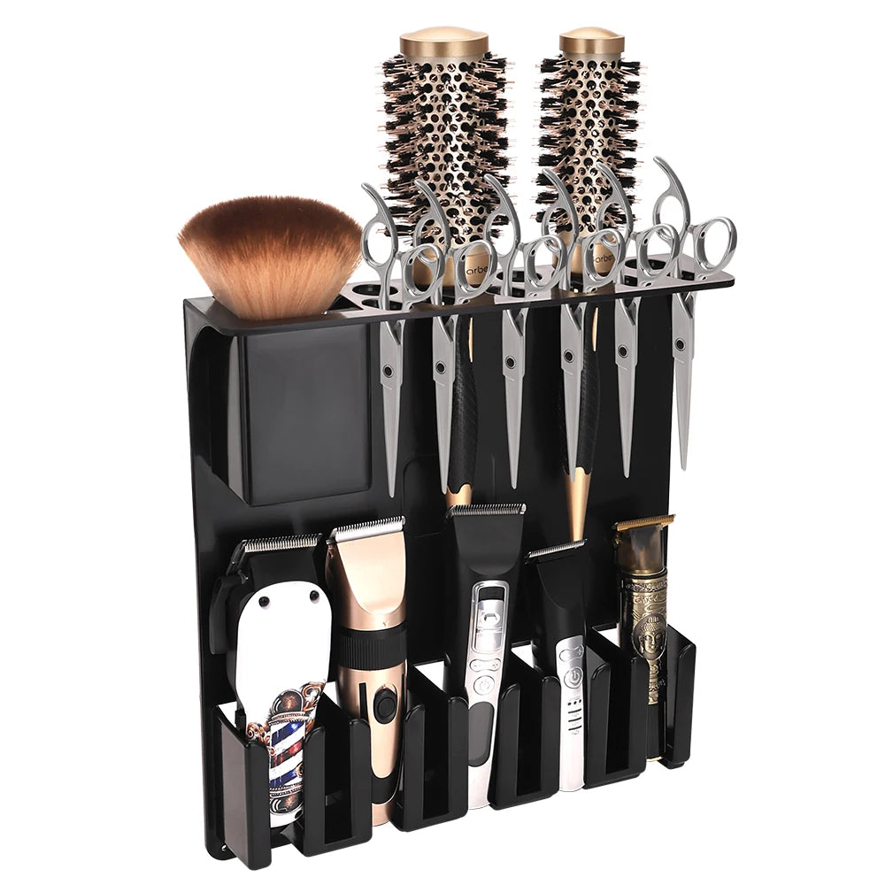 Hair Styling Tools Storage Box For Beauty Scissors Electric Clipper Comb Rack Salon Hairdressing Holder Desktop Case