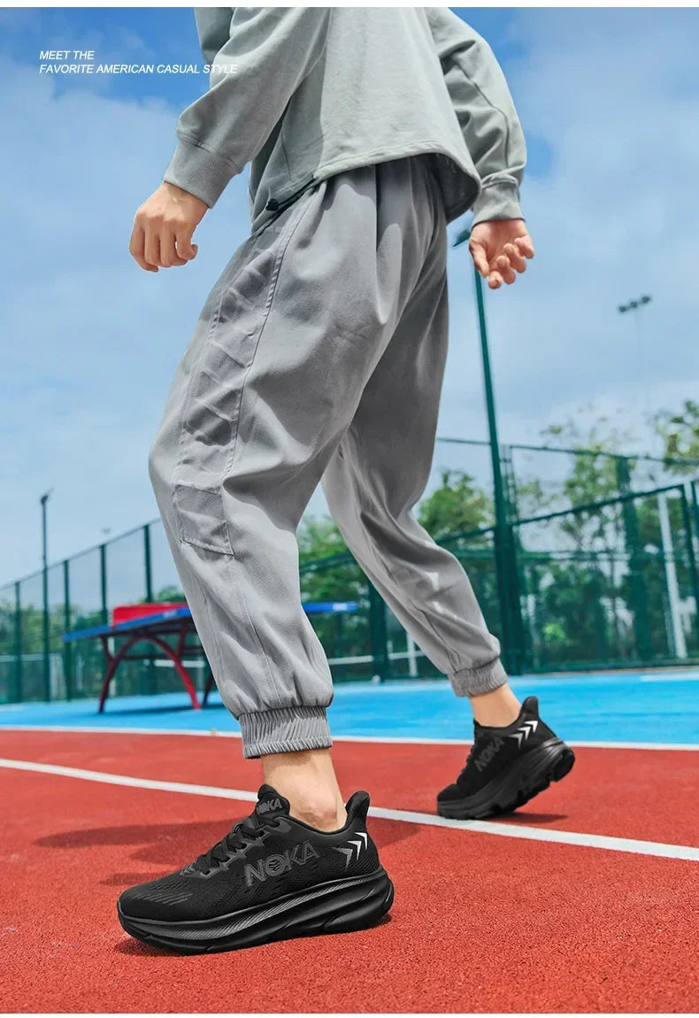 Men's Running Shoes Jogging Breathable Mesh Cushioning Non-Slip Outdoor Luxury Shoes Couple Trainer Race Sneakers Off-road Shoes