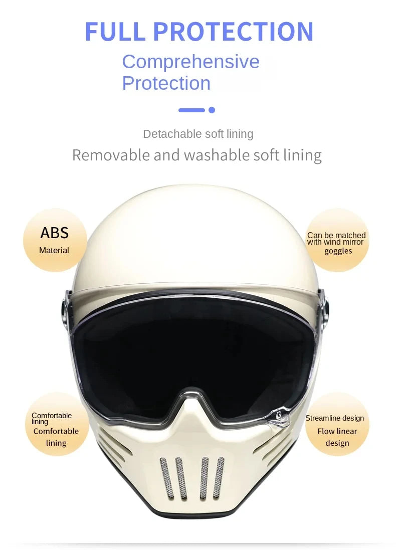 ORZ-728 Full Face casco moto Helmet Vintage Chopper Retro Helmet capacete de motocicleta modular helmet DOT