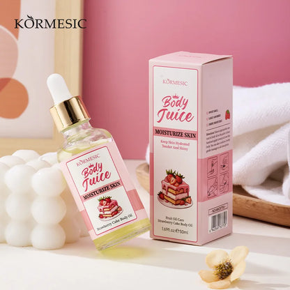 KORMESIC Strawberry Cake Body Oil - Hydrating Moisturizing Nourishing Skin Long-lasting Sweet Fragrance For All Skin Types