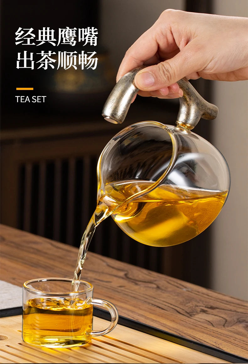 Glass Tea Set Home Kung Fu Tea Cup Magnetic Suction Teapot Artifact