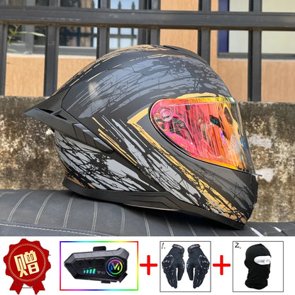 LVS motorcycle helmet men's and women's full face helmet double lens racing helmet DOT certification casco moto