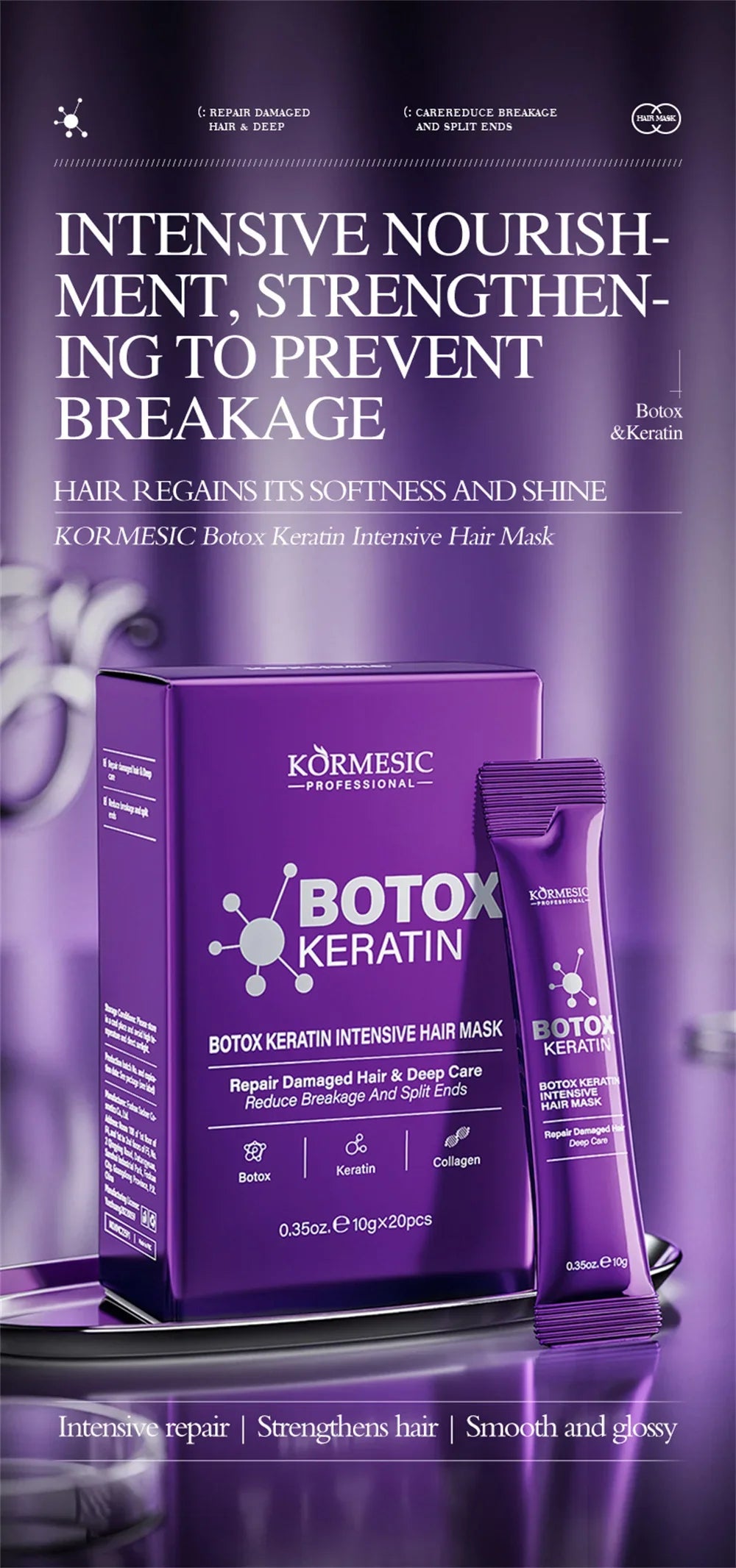 Keratin Hair Mask 5 Seconds Repair Damaged Frizzy Hair Soft Smooth Shiny Nutrition Deep Moisturize Nourishing Hair Care