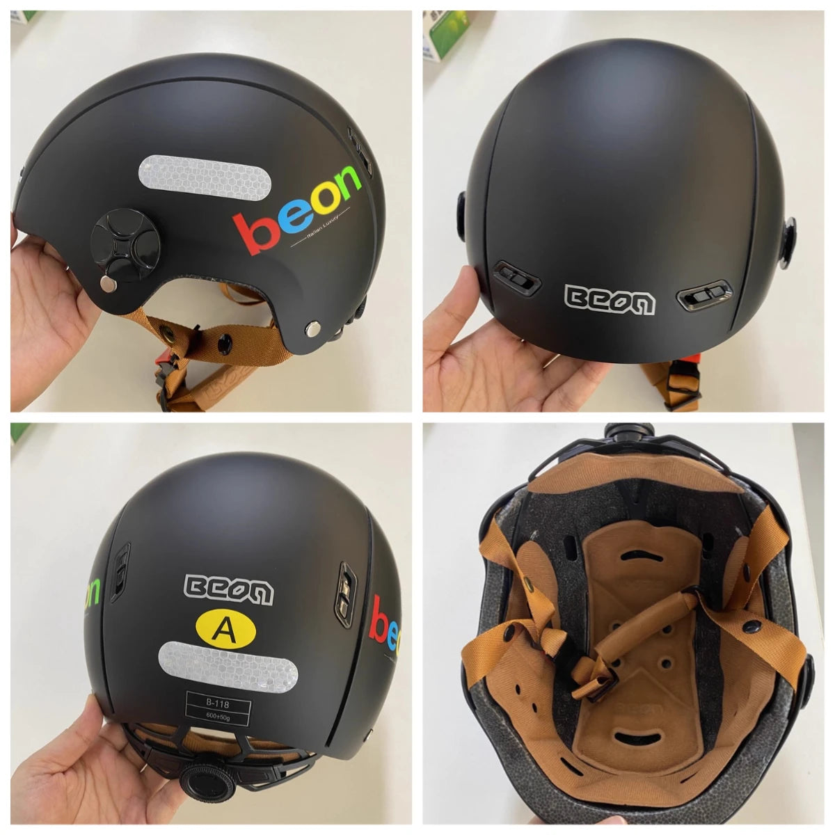 BEON Light Helmet Electric Motorcycle Lightweight Half Helmet Detachable Warm Ear Protection Capacete De Motocicleta