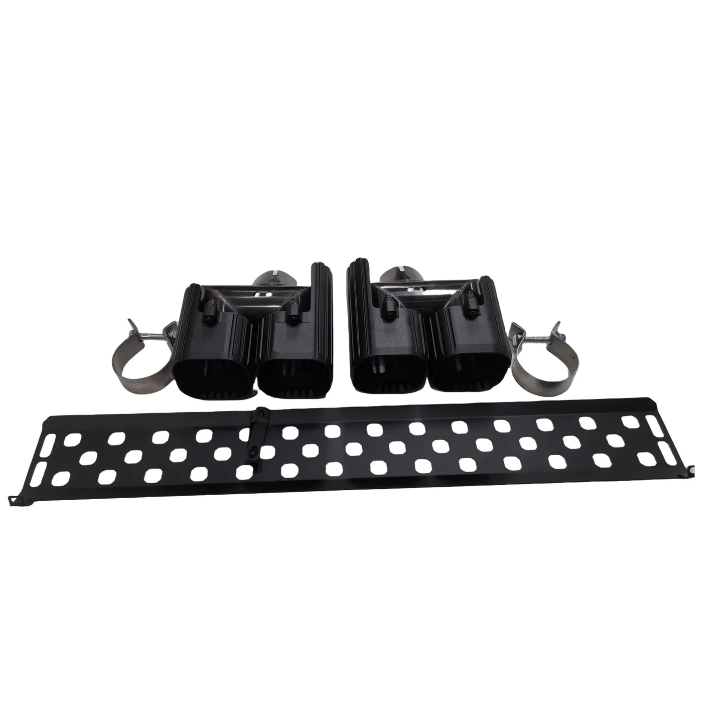 For Land Rover Defender 90 110 130 3.0L 2020-2025 Rear Bumper Lower Guard Plate Grille Mesh Cover Panel+Muffler Tip Exhaust Pipe