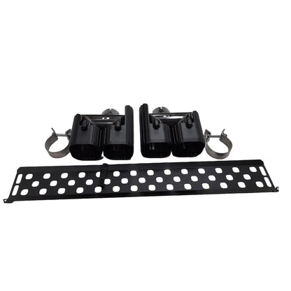 For Land Rover Defender 90 110 130 3.0L 2020-2025 Rear Bumper Lower Guard Plate Grille Mesh Cover Panel+Muffler Tip Exhaust Pipe