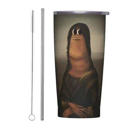 Marcus The Worm Christmas Meme  Tumbler With Straw  Stainless Steel Travel Mugs Double Wall Vacuum Insulated