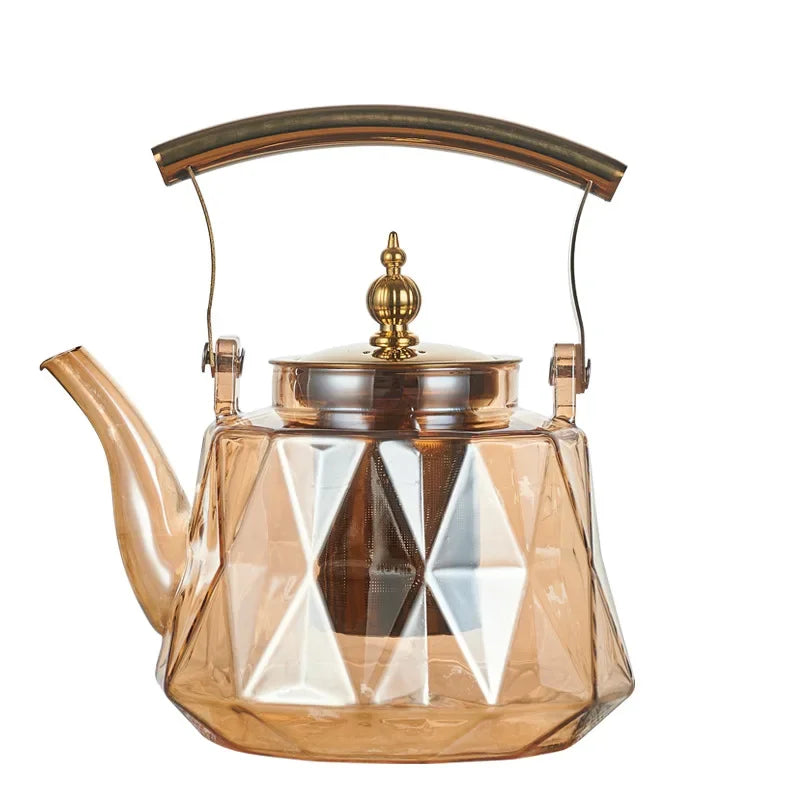 Glass Beam Pot Flower Tea Pot Health Pot Heat Resistant Glass Teapot With Strainer Infuser Teapot to Boil Water Kettle Gaiwan