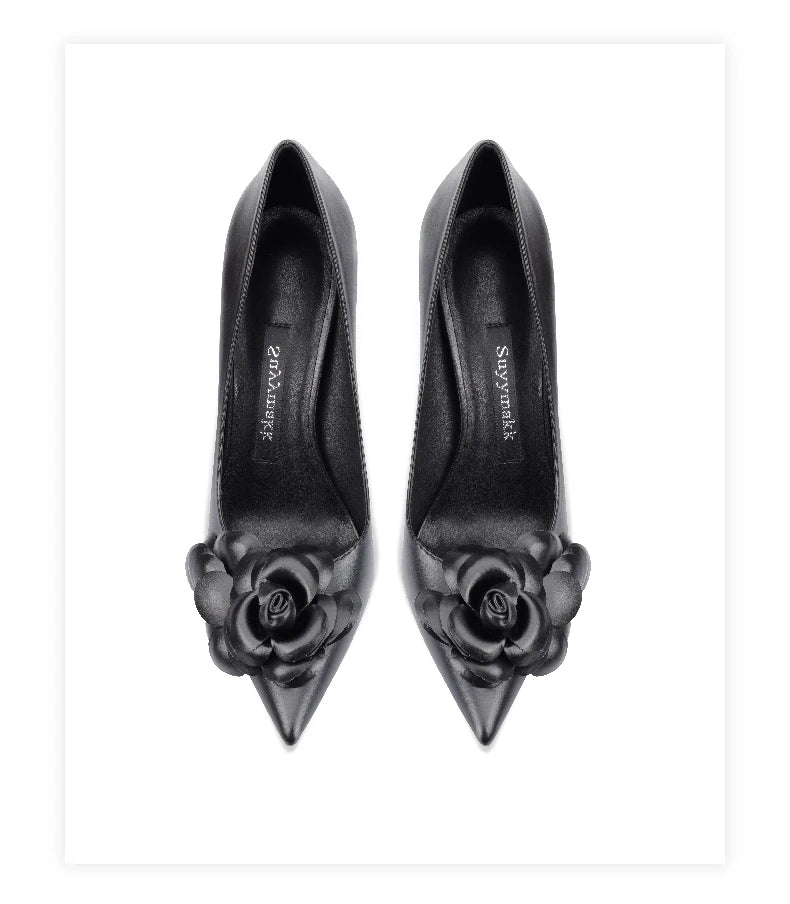 Genuine Leather Pumps For Women's 2025 Trend Luxury Fashion Sexy Party High Heels Elegant Comfortable Pointed Toe Shoes women