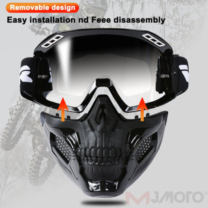 VEMAR Detachable Motorcycle Helmet Goggles Cycling Glasses Man Windproof Dust-proof Motocross Face Mask Goggles Glasses Block UV