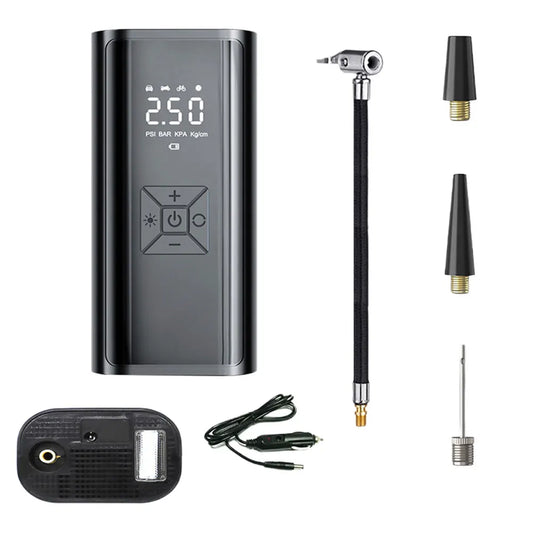 120W Rechargeable Car Air Pump Portable Car Automatic Compressor Tire Inflator for Motorcycle Bicycle Basketball Inflatable Mult