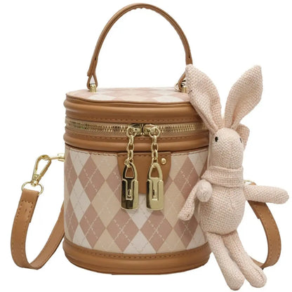 Women's Bag for Women Fashion Luxury Designer Zipper Small Handbags For Women Leather Bucket Shoulder Bag 2023 New Trend Pendant