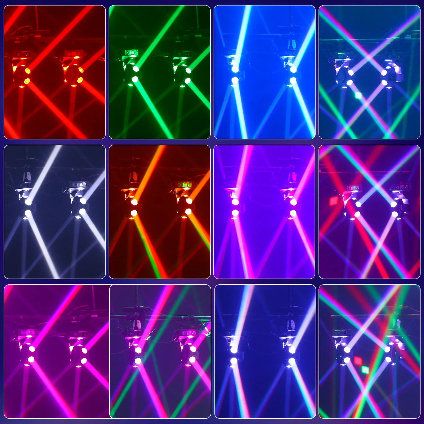 Yiflamefly 240W Beam Moving Head Lights 6LEDs RGBW 360° Rotating DJ Light DMX512 Stage Lights For Disco Wedding Party Live Show
