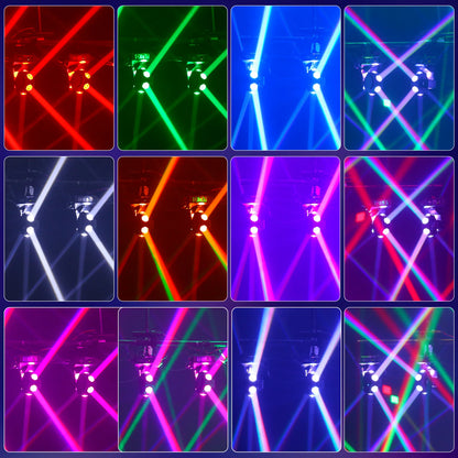 Yiflamefly 240W Beam Moving Head Lights 6LEDs RGBW 360° Rotating DJ Light DMX512 Stage Lights For Disco Wedding Party Live Show