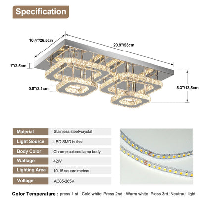 Crystal Ceiling Light Modern Crystal Led Chandelier Luxury Pendant Lighting  Home Decor Lamp Living Room Indoor Fixture Bedroom