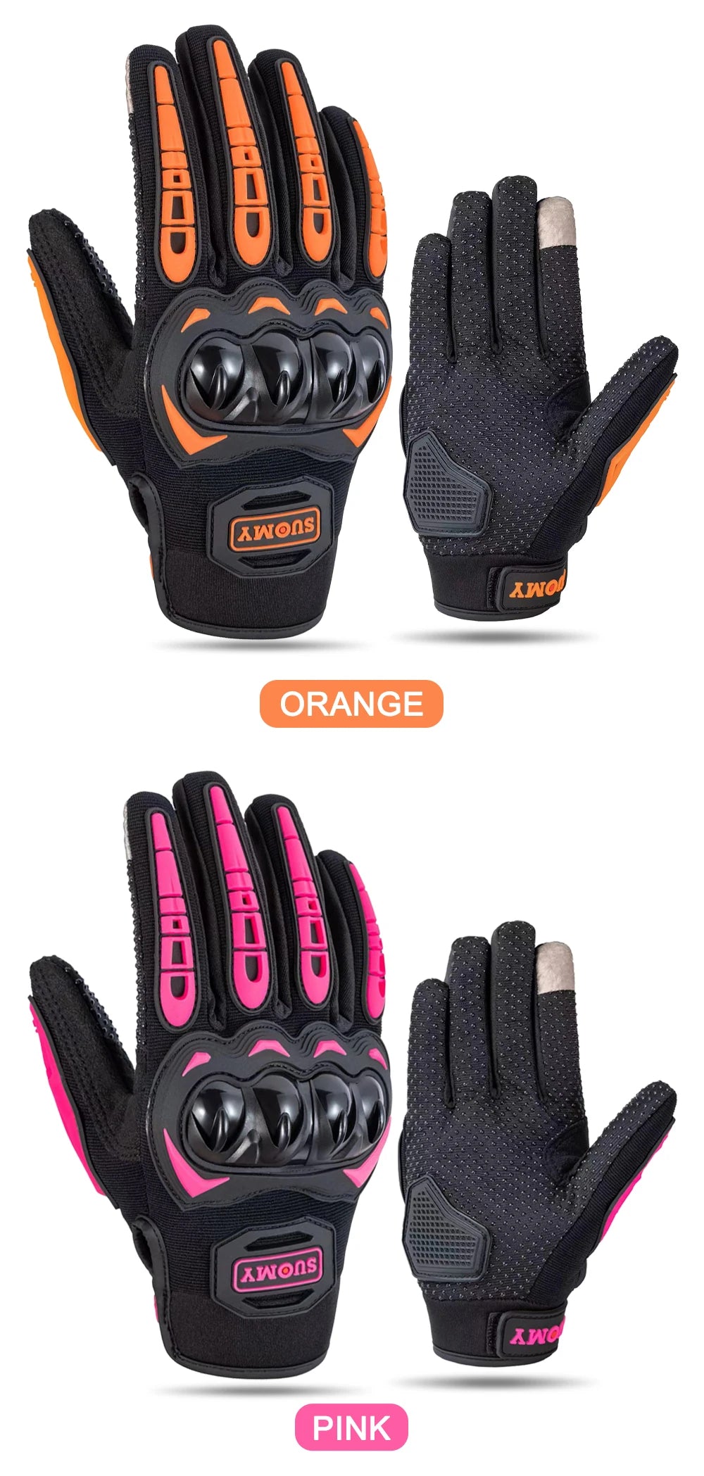 VEMAR Summer Motorcycle Gloves Men Black Full Finger Touchscreen Cycling ATV MTB Guantes Moto Luvas Bike Riding Glove Women Red