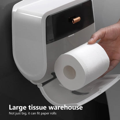 Portable Toilet Roll Paper Holder Plastic Waterproof Double Layer Paper Dispenser For Toilet Storage Box Bathroom Accessories