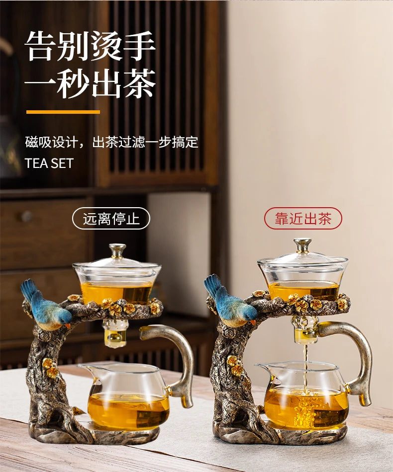 Glass Tea Set Home Kung Fu Tea Cup Magnetic Suction Teapot Artifact