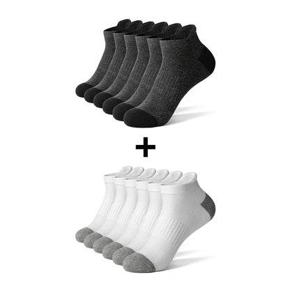 AOTOLK 6/12 Pairs Cotton Man and Women Socks Sports Solid Color Male's Short Sock Cycling Breathable Ankle Summer Running Socks