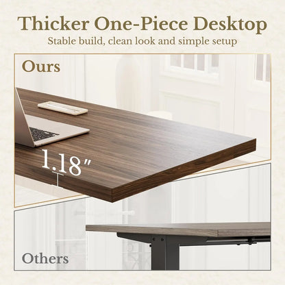 Home Office Furniture Set, 48 x 24 Electric Standing Desk and File Cabinet with 5 Drawes,1.18" Thickness, Customized