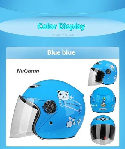 Cartoon Children Helmet With Pattern Four Seasons Safety Protection Child Outdoor Sports Motorcycle Open Face Cute