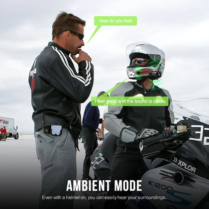 2pcs Fodsports FX8 Pro Motorcycle Helmet Intercom Bluetooth Headset Interphone,10 Riders 2000M,Dual Chip,Support APP.