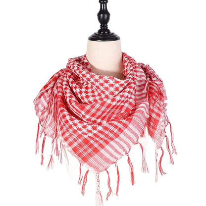 Large Arab Shemagh Headscarf with Tassel Costume Head Neck Scarf Bandana Keffiyeh for Men Women