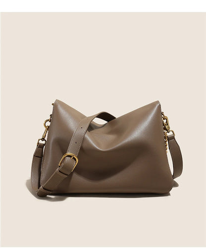 Toptrends Genuine Leather Large Chain Shoulder For Women 2026 Luxury Designer Office Messenger Bags Satchel Cow Ladies Handbags