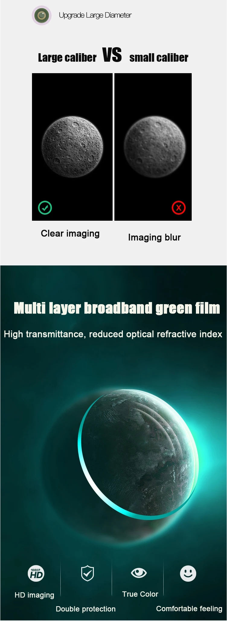 BORWOLF 70500 Professional Astronomical Telescope for Space Monocular  70MM Lens Powerful Night Vision for Star and Moon