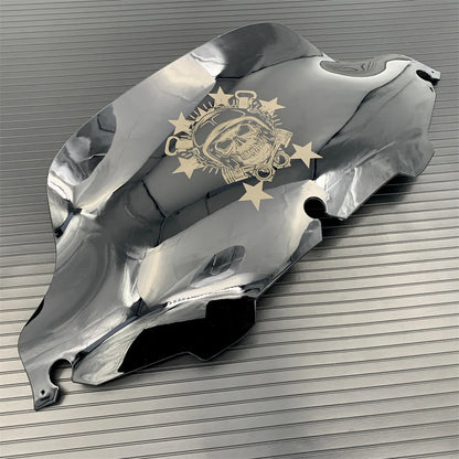 8" Motorcycle Black Skull Windscreen Windshield For Harley Touring Street Glide Electra Ultra Classic 1996-2013