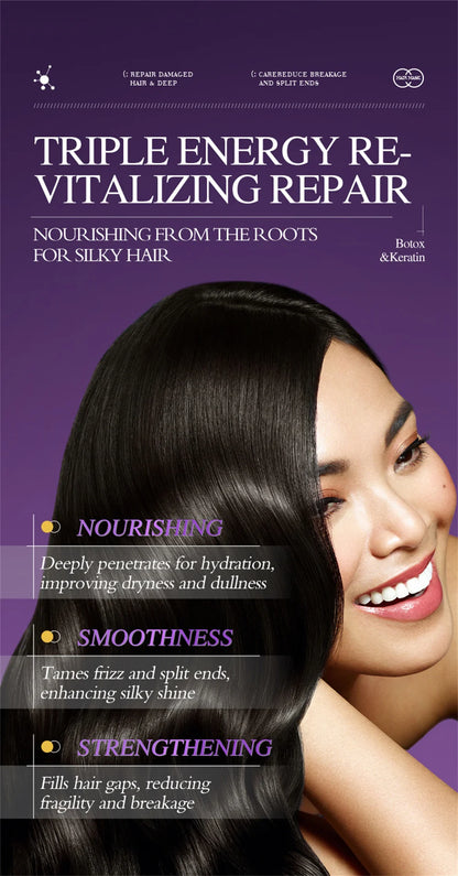 Keratin Hair Mask 5 Seconds Repair Damaged Frizzy Hair Soft Smooth Shiny Nutrition Deep Moisturize Nourishing Hair Care