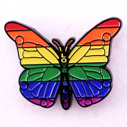 Gay Pride Rainbow Butterfly Badge LGBT Enamel Pin Brooch Jewelry Gifts