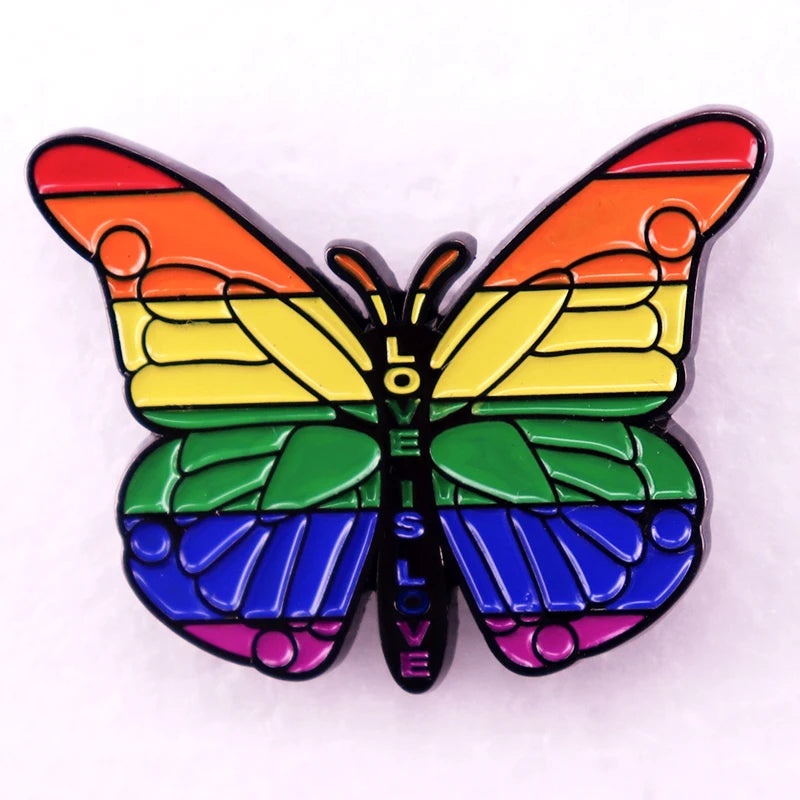 Gay Pride Rainbow Butterfly Badge LGBT Enamel Pin Brooch Jewelry Gifts