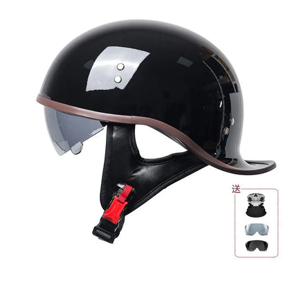 China 3C certification new motorcycle helmet retro personality cock helmet for men and women lightweight breathable half helmet.